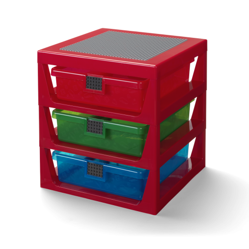 LEGO® Organizer mit drei Schubladen - Rot
