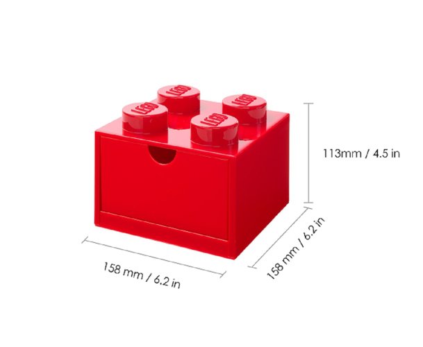 LEGO® scatola da tavolo 4 con cassetto - rosso