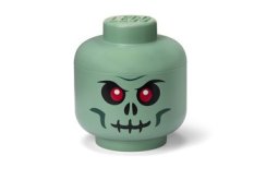 LEGO® Boîte de rangement (taille S) - tête de squelette - vert