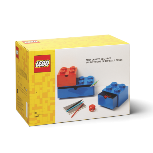 LEGO® boxes de table avec tiroir Multi-Pack 3 pcs - rouge, bleu