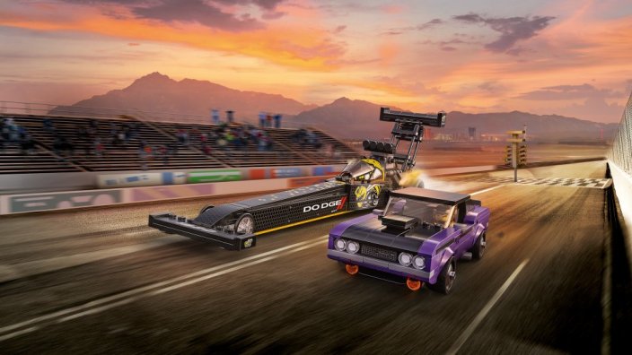 LEGO® Speed Champions 76904 Mopar Dodge//SRT Top Fuel Dragster et 1970 Dodge Challenger T/A