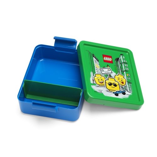 LEGO® ICONIC Boy snack set (garrafa e caixa) - azul/verde