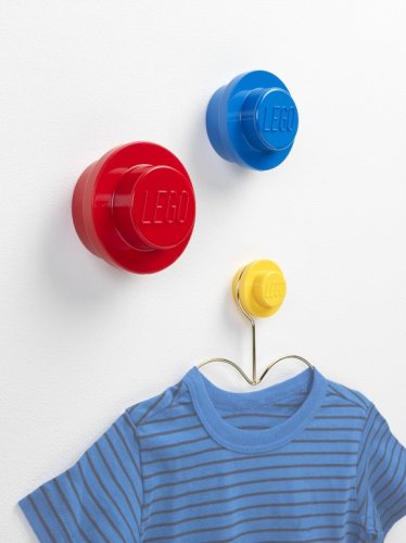 LEGO® appendiabiti da parete, 3 pezzi - giallo, blu, rosso