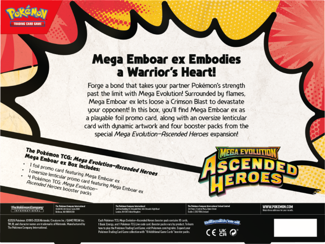 Pokémon TCG: ME02.5 Ascended Heroes - ex Box - Mega Emboar ex