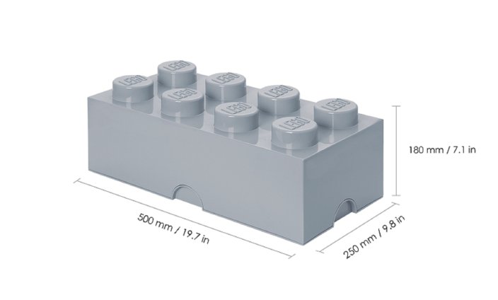 LEGO® Boîte de rangement 8 - gris