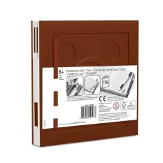 LEGO® Notizbuch mit Gelstift als Clip - braun