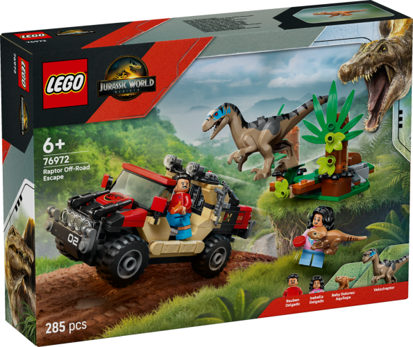 LEGO® Jurassic World 76972 Raptor: Verfolgungsjagd mit dem Geländewagen
