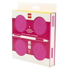 LEGO® Zápisník s gelovým perem jako klipem a náhradní náplní - fialový