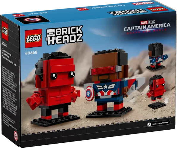 LEGO® BrickHeadz 40668 Personaggi di Captain America e Hulk Rosso