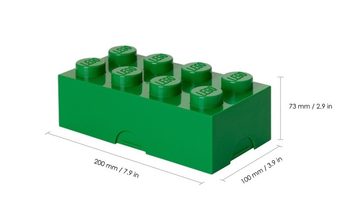 LEGO® caixa de snacks 100 x 200 x 75 mm - verde escuro