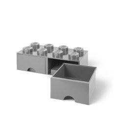 LEGO® Boîte de rangement 8 avec tiroirs - gris