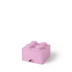 LEGO® Tárolódoboz 4 fiókkal - világos rózsaszín
