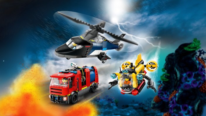 LEGO® City 60462 Kombinationsset mit Hubschrauber, Löschauto und U-Boot