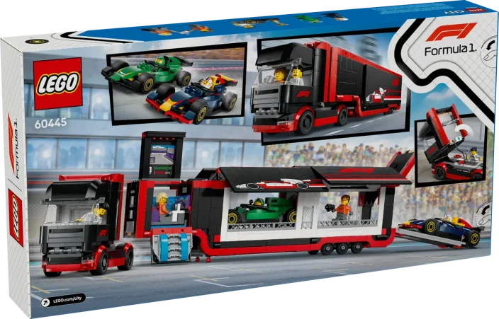 LEGO® City 60445 Autotrasportatore F1® con monoposto RB20 e AMR24 F1®