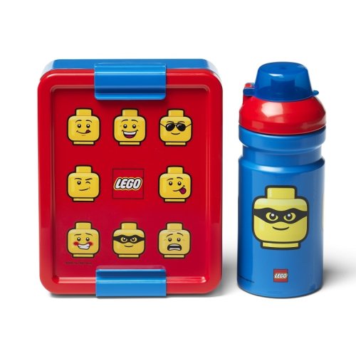 LEGO® ICONIC Classic snack set (fles en doos) - rood/blauw