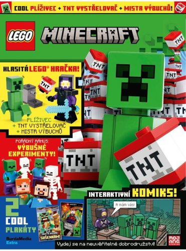 KOMIKS LEGO® Minecraft® 02/2026 - Minifigurka PLÍŽIVEC + TNT VYSTŘELOVAČ + MISTRA VÝBUCHŮ!