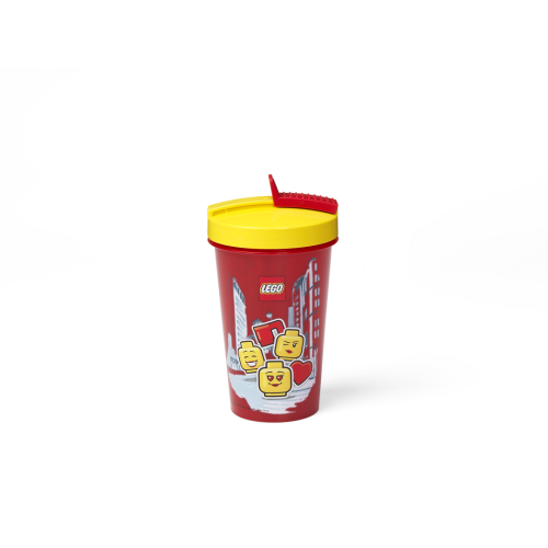 LEGO® ICONIC Girl gobelet avec paille - jaune/rouge