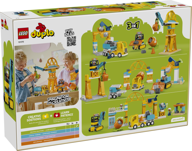 LEGO® DUPLO Town 10476 Baustelle mit Baufahrzeugen – 3-in-1-Set