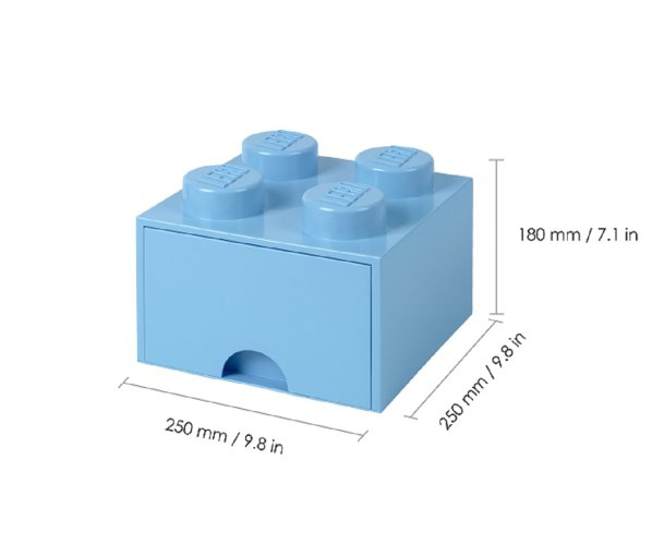 LEGO® Aufbewahrungsbox 4 mit Schublade - hellblau