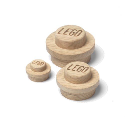LEGO® fából készült falikar, 3 db (tölgyfa - szappanos)