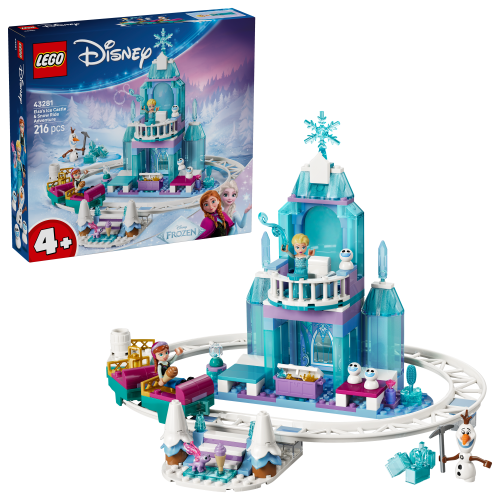 LEGO® Disney TM 43281 Castelo de Gelo da Elsa e Aventura na Pista de Neve