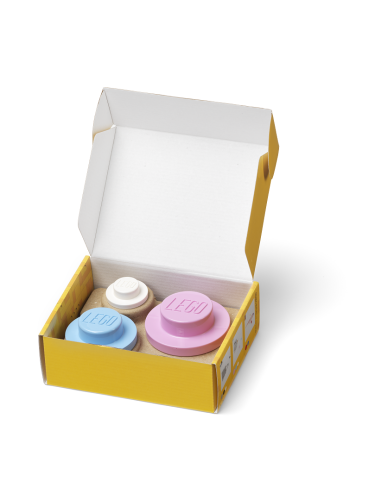 LEGO® appendiabiti da parete, 3 pezzi - bianco, azzurro, rosa