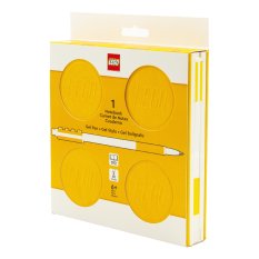 LEGO Zápisník s gelovým perem jako klipem a náhradní náplní - žlutý