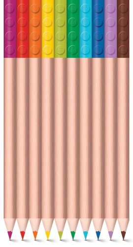 LEGO® Crayons, mélange de couleurs - 12 pièces avec clip LEGO