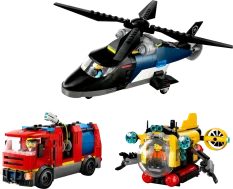 LEGO® City 60462 Kombinationsset mit Hubschrauber, Löschauto und U-Boot