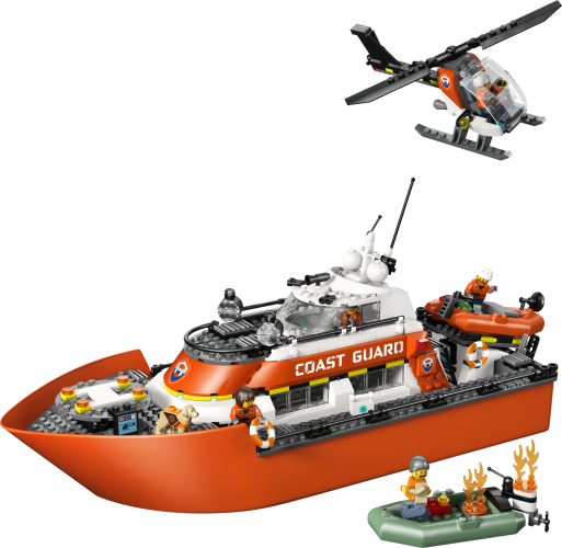 LEGO® City 60504 Rettungsboot der Küstenwache mit Hubschrauber