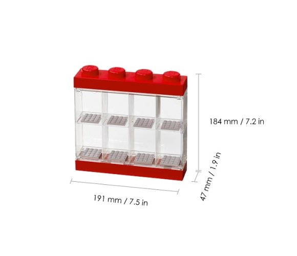 LEGO® gyűjtő doboz 8 minifigurához - piros