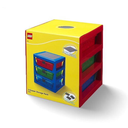 LEGO® Organizer z trzema szufladami - czerwona