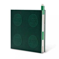 LEGO® Caderno com caneta de gel e clip - verde