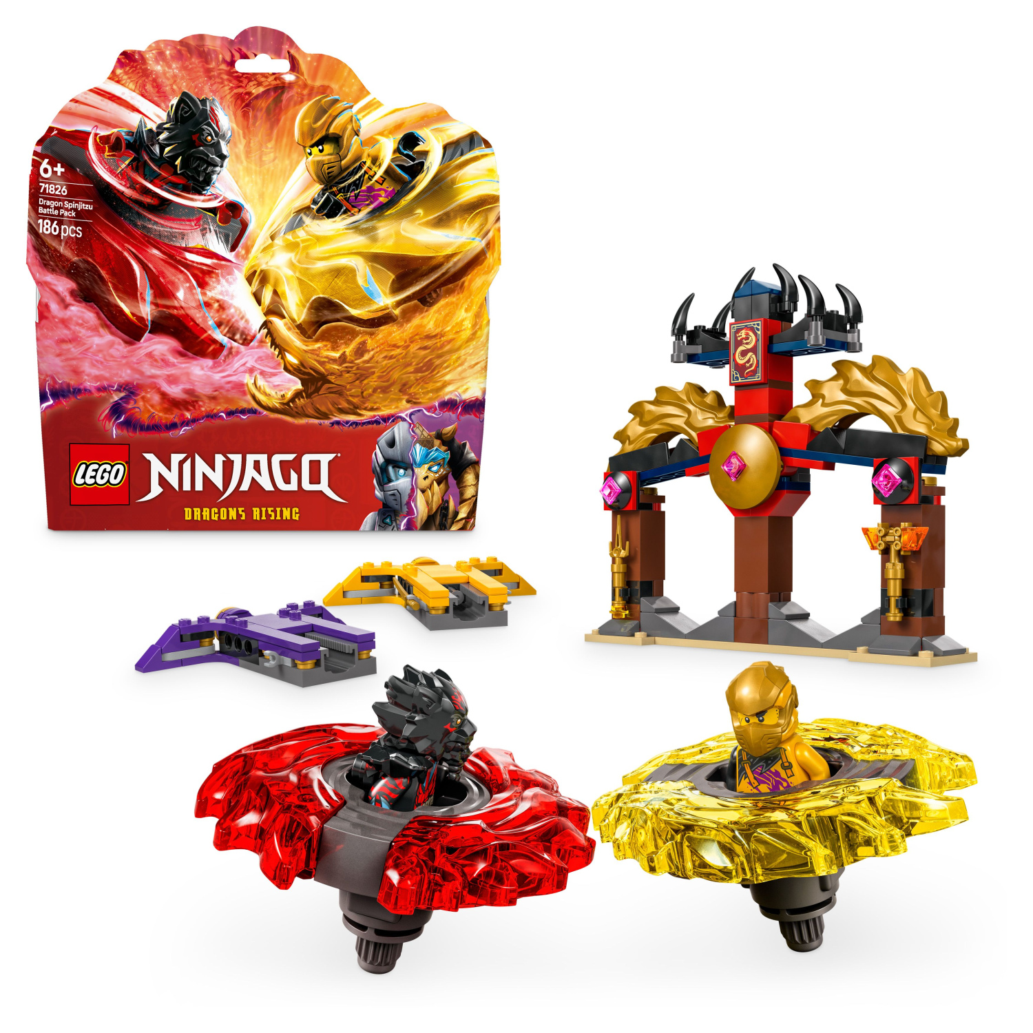akijude　6個セット LEGO® Ninjago® 71826 Pachet de luptă cu dragoni Spinjitzu