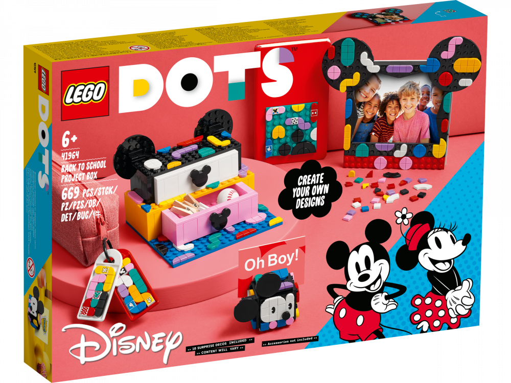 LEGO® DOTS 41964 Casetă Mickey Mouse și Minnie Mouse pentru
