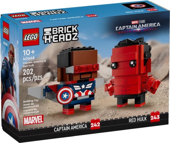 LEGO® BrickHeadz 40668 Personaggi di Captain America e Hulk Rosso