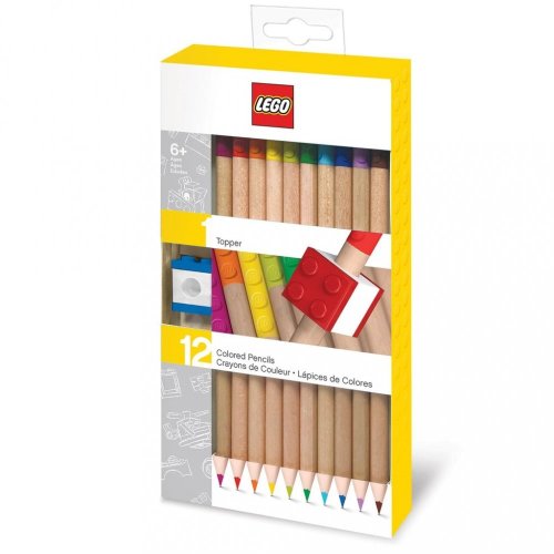 LEGO® Crayons, mélange de couleurs - 12 pièces avec clip LEGO