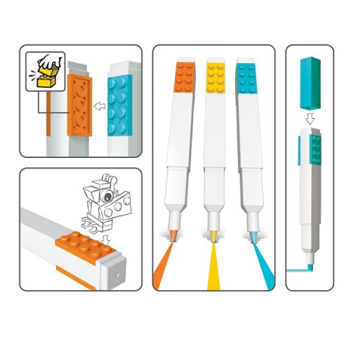 LEGO® Textmarker, bunt gemischt - 3 Stück