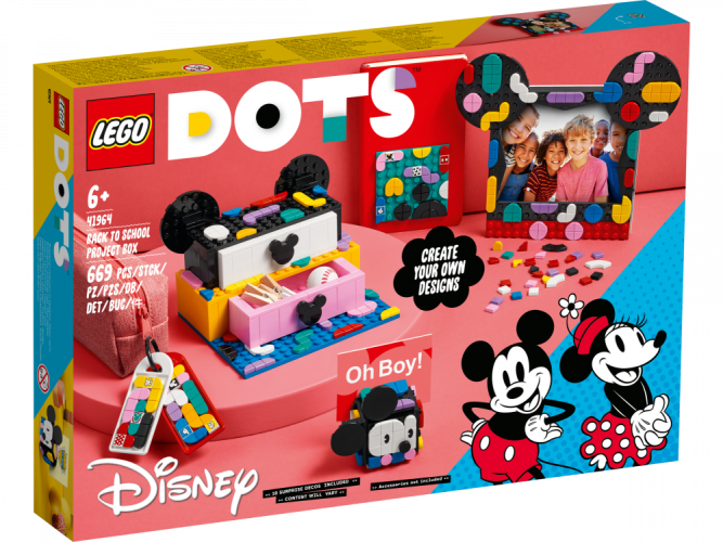 LEGO® DOTS 41964 Casetă Mickey Mouse și Minnie Mouse pentru
