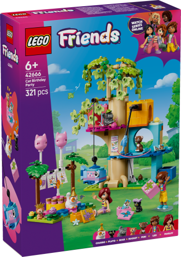 LEGO Friends 42666 Kočičí narozeninová oslava a dům na stromě