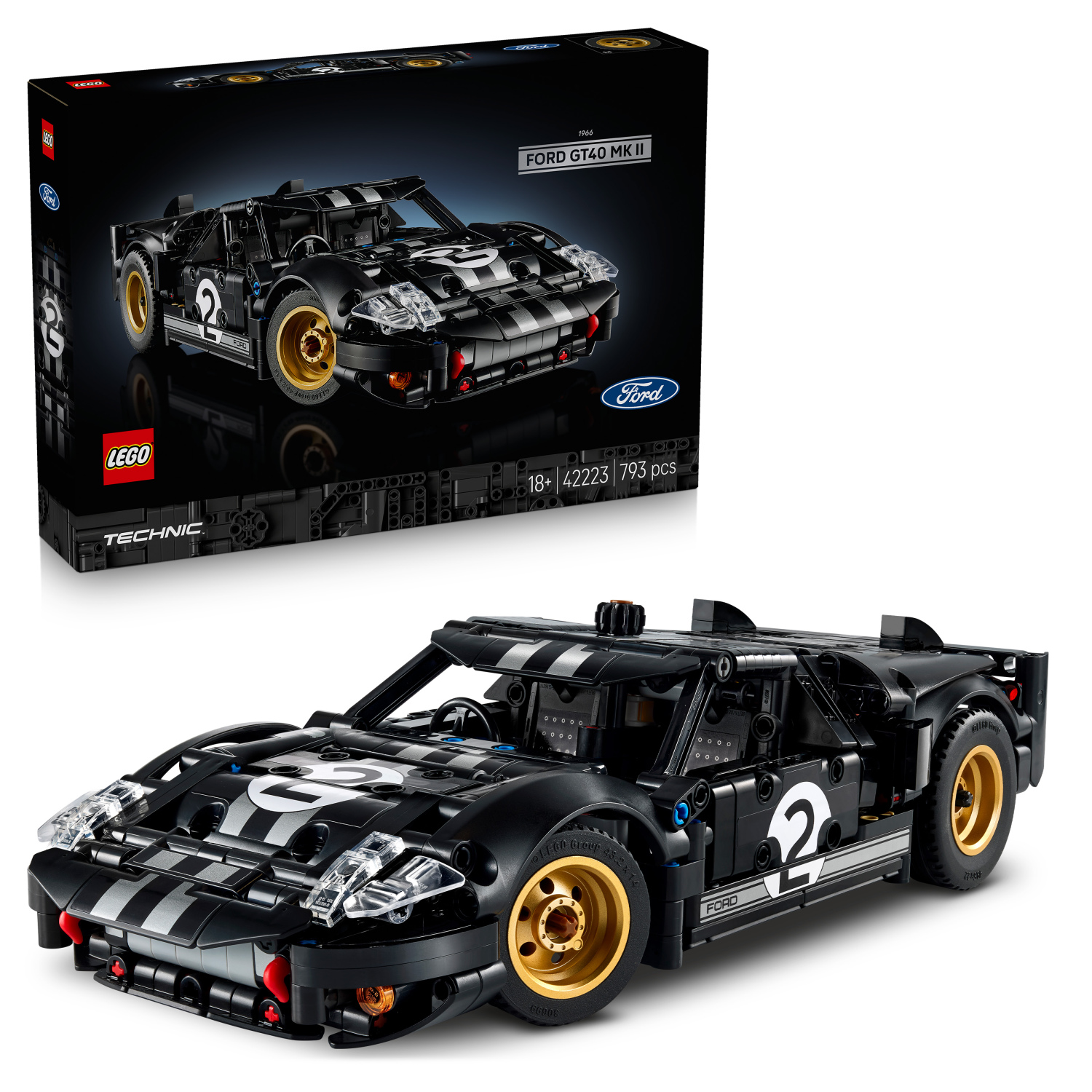 LEGO® Technic 42223 1966 Ford GT40 MKII レースカー | KITSTORE.cz