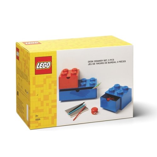 LEGO® boxes de table avec tiroir Multi-Pack 3 pcs - rouge, bleu