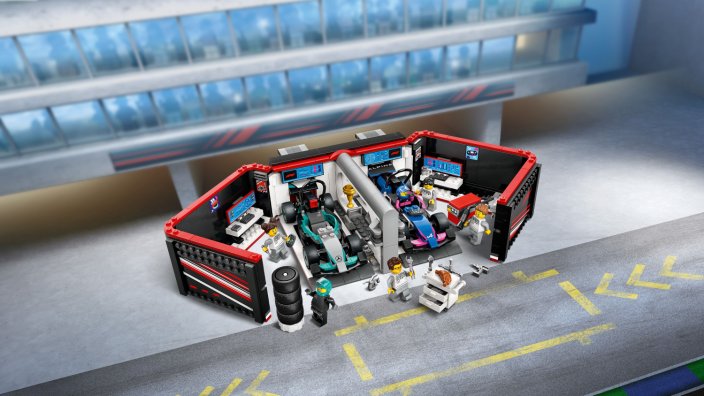 LEGO® City 60444 F1® garage met Mercedes-AMG en Alpine auto's