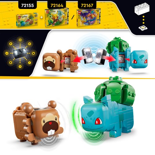 LEGO® Pokémon™ 72155 SMART Play™: Bulbasaur i Bidoof z krzewem jagody