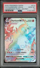 2020 POKEMON SWORD & SHIELD CHAMPION'S PATH #074 FA/CHARIZARD VMAX CHAMPION'S PATH-SECRET PSA 10