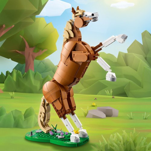 レゴ 骨馬 New LEGO Horse with Saddle (4 Pieces) - Tan, Dark Orange