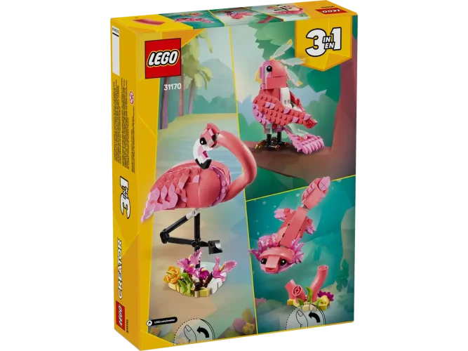 LEGO® Creator 3-in-1 31170 Animais Selvagens: Flamingo Cor-de-rosa