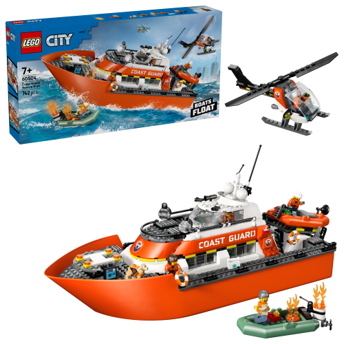 LEGO® City 60504 Rettungsboot der Küstenwache mit Hubschrauber