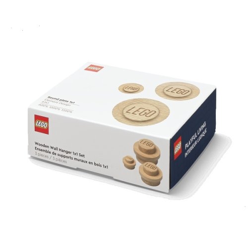 LEGO® fából készült falikar, 3 db (tölgyfa - szappanos)