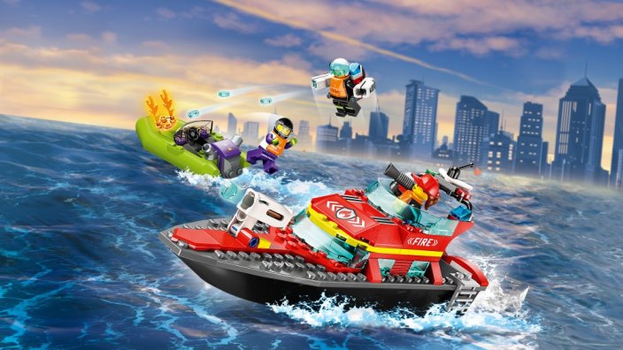 LEGO® City 60373 Barca di soccorso antincendio